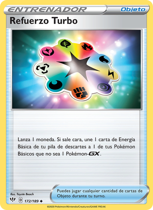 Refuerzo Turbo 172 — Darkness Ablaze (Spanish Pokémon TCG card)