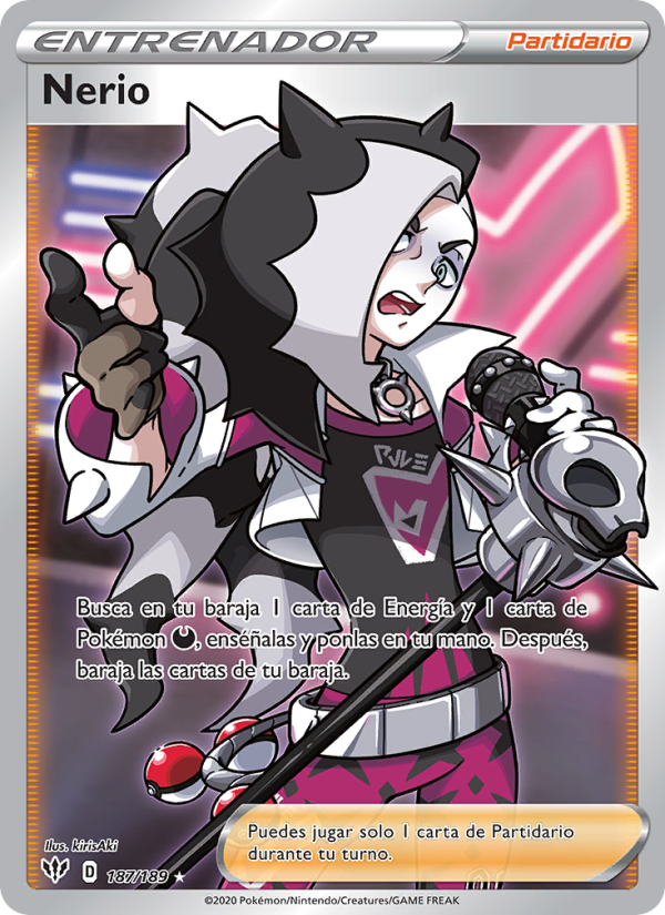 Nerio 187 — Darkness Ablaze (Spanish Pokémon TCG card)