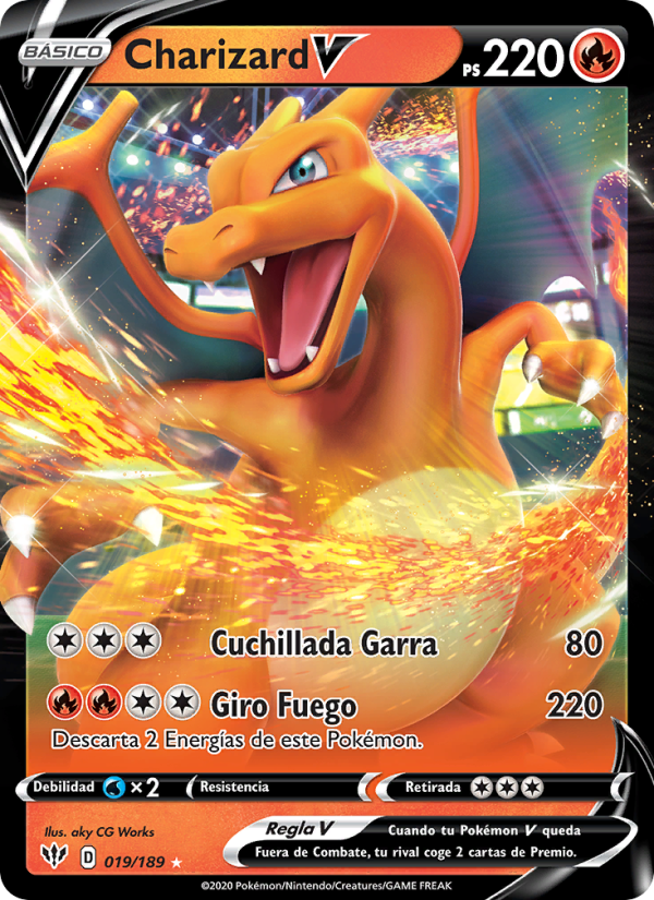 Charizard V 19 — Darkness Ablaze (Spanish Pokémon TCG card)