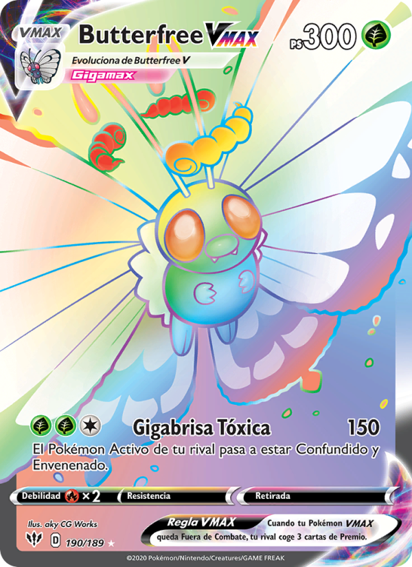 Butterfree VMAX 190 — Darkness Ablaze (Spanish Pokémon TCG card)