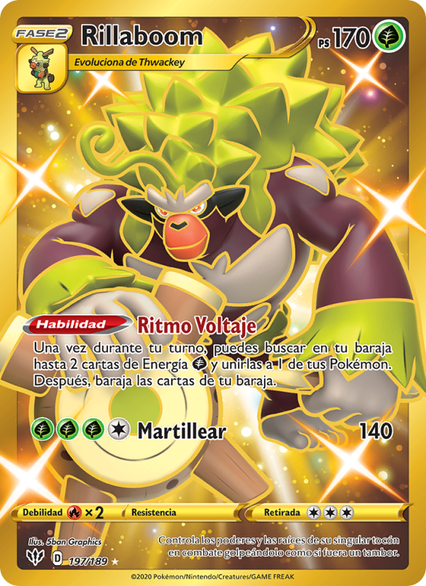 Rillaboom 197 — Darkness Ablaze (Spanish Pokémon TCG card)