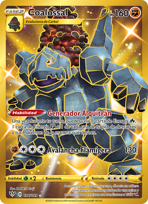 Coalossal 198 — Darkness Ablaze (Spanish Pokémon TCG card)
