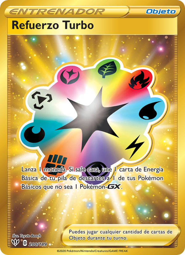 Refuerzo Turbo 200 — Darkness Ablaze (Spanish Pokémon TCG card)
