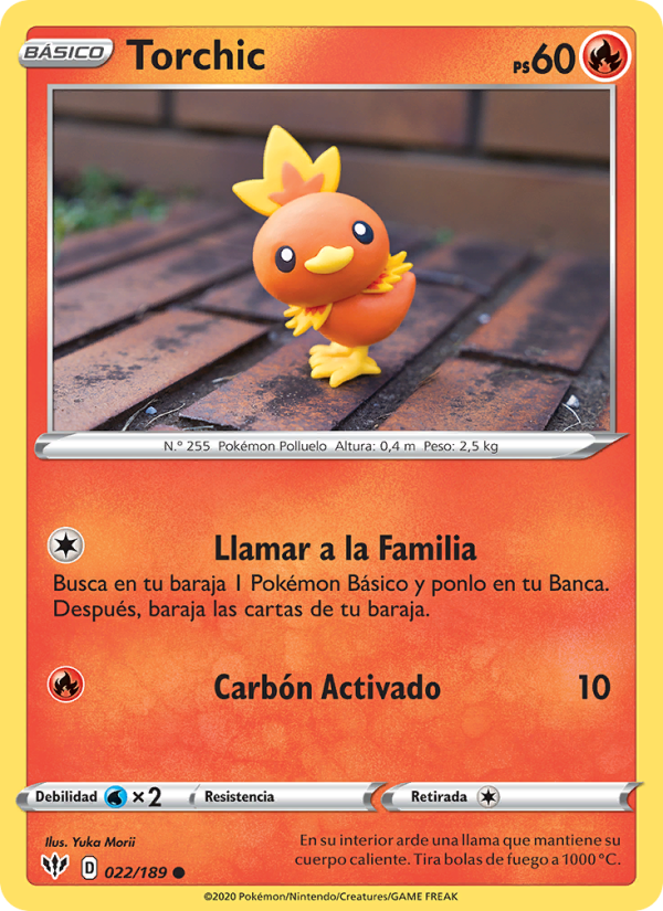 Torchic 22 — Darkness Ablaze (Spanish Pokémon TCG card)