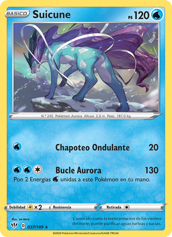 Suicune 37 — Darkness Ablaze (Spanish Pokémon TCG card)