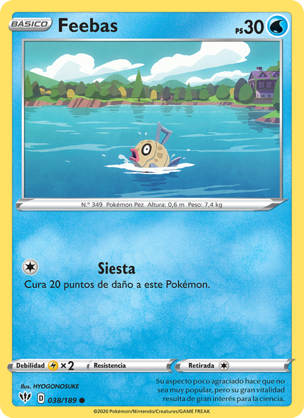 Feebas 38 — Darkness Ablaze (Spanish Pokémon TCG card)