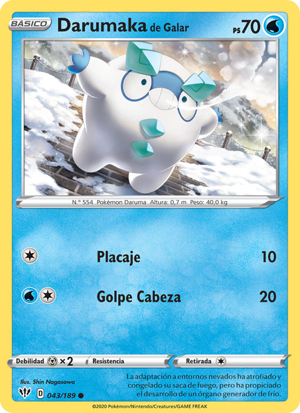 Darumaka de Galar 43 — Darkness Ablaze (Spanish Pokémon TCG card)