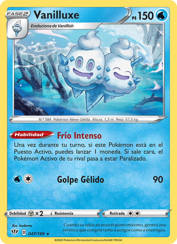 Vanilluxe 47 — Darkness Ablaze (Spanish Pokémon TCG card)