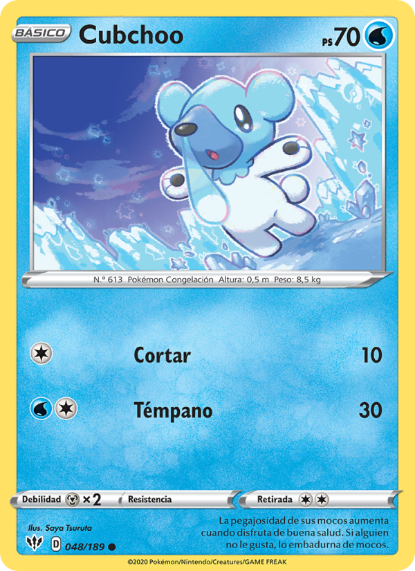 Cubchoo 48 — Darkness Ablaze (Spanish Pokémon TCG card)