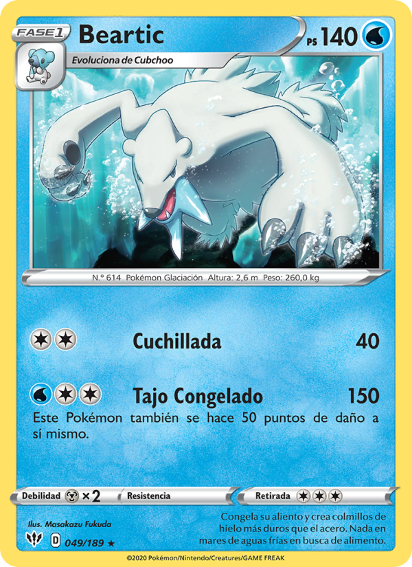 Beartic 49 — Darkness Ablaze (Spanish Pokémon TCG card)