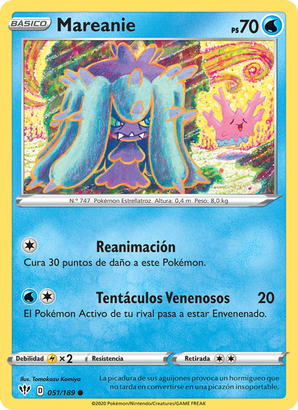 Mareanie 51 — Darkness Ablaze (Spanish Pokémon TCG card)