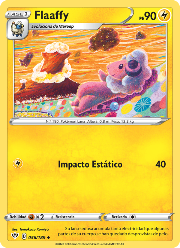 Flaaffy 56 — Darkness Ablaze (Spanish Pokémon TCG card)