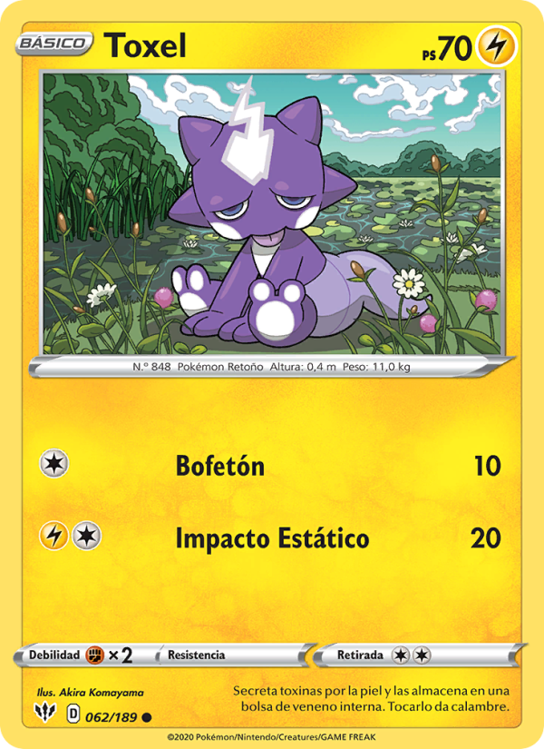 Toxel 62 — Darkness Ablaze (Spanish Pokémon TCG card)