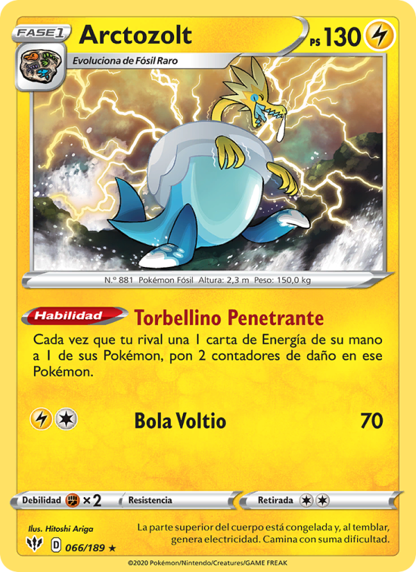 Arctozolt 66 — Darkness Ablaze (Spanish Pokémon TCG card)
