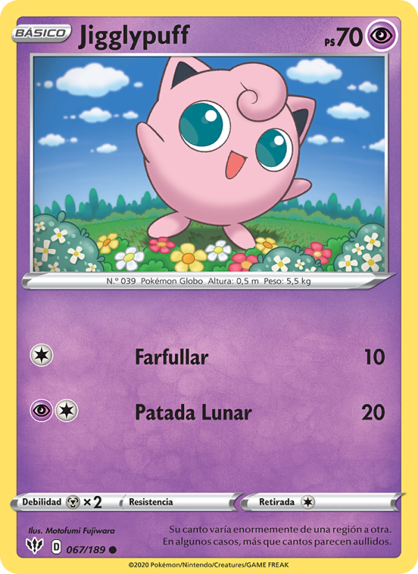 Jigglypuff 67 — Darkness Ablaze (Spanish Pokémon TCG card)