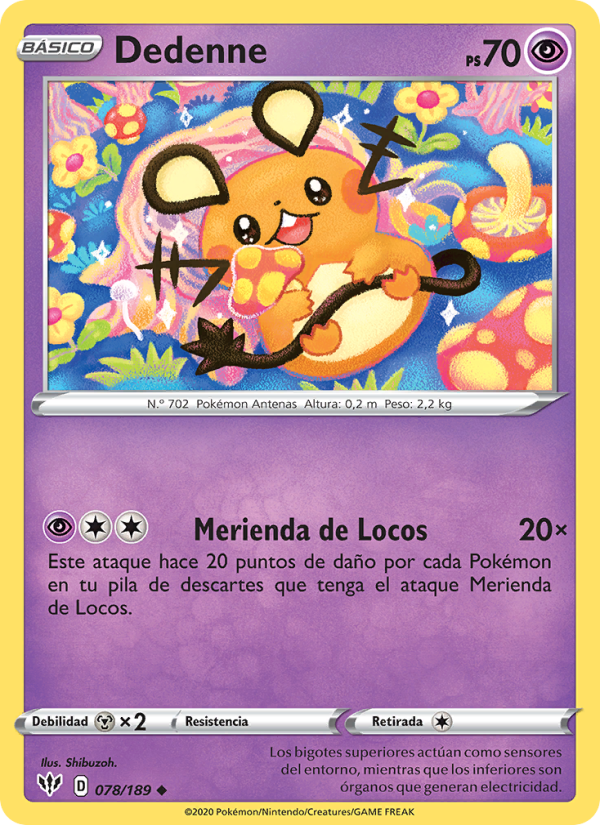 Dedenne 78 — Darkness Ablaze (Spanish Pokémon TCG card)