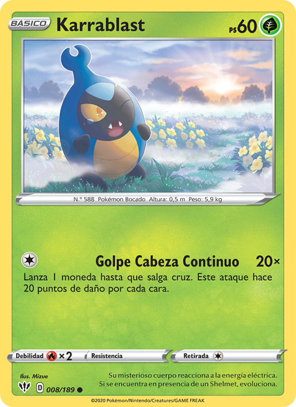 Karrablast 8 — Darkness Ablaze (Spanish Pokémon TCG card)