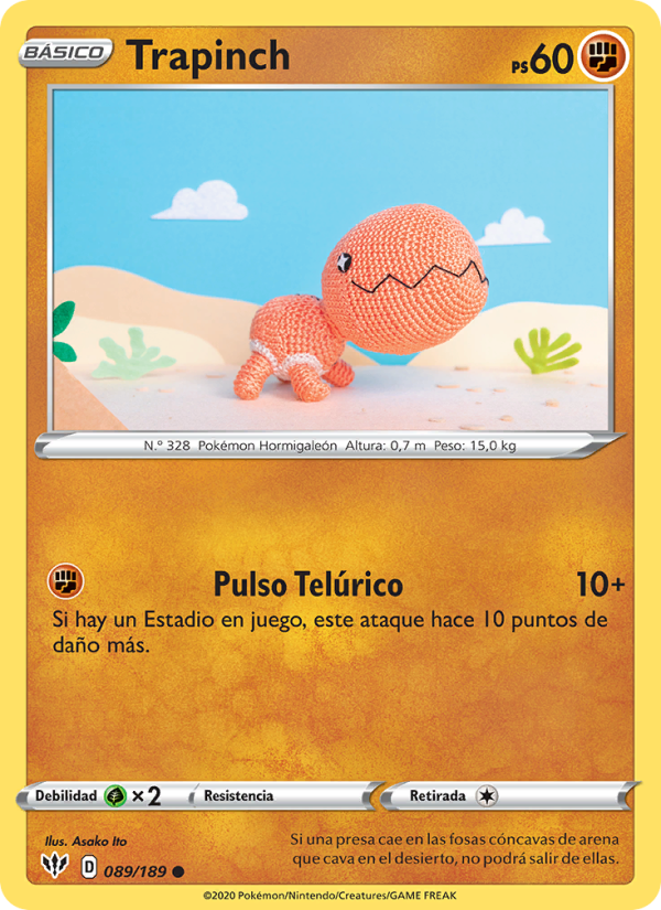 Trapinch 89 — Darkness Ablaze (Spanish Pokémon TCG card)