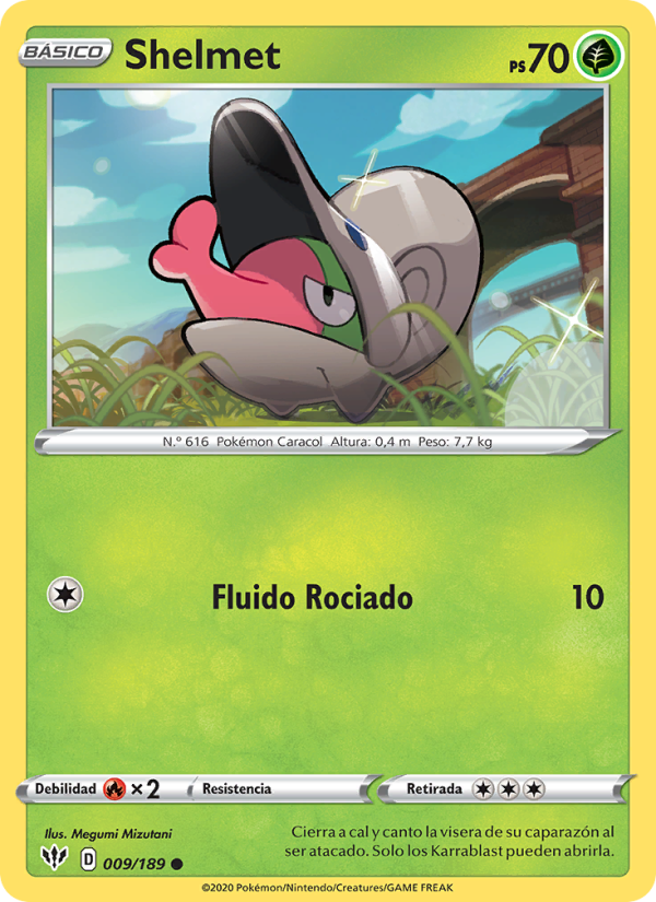 Shelmet 9 — Darkness Ablaze (Spanish Pokémon TCG card)