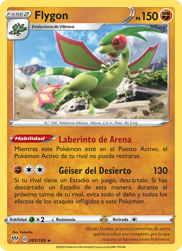 Flygon 91 — Darkness Ablaze (Spanish Pokémon TCG card)