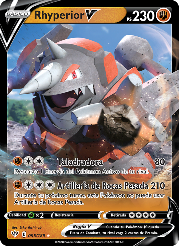 Rhyperior V 95 — Darkness Ablaze (Spanish Pokémon TCG card)