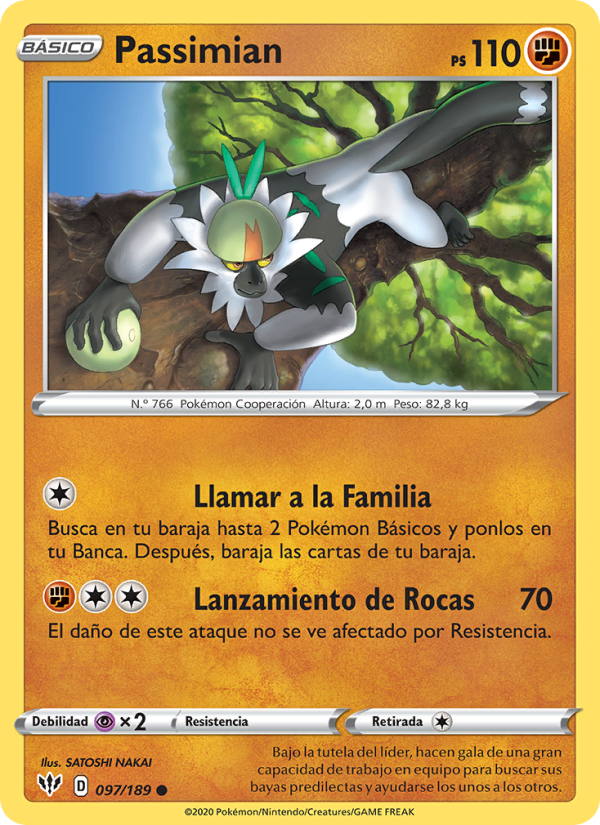 Passimian 97 — Darkness Ablaze (Spanish Pokémon TCG card)