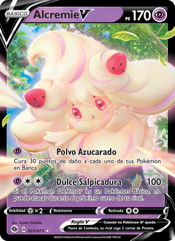Alcremie V 22 — Weg des Champs (Spanish Pokémon TCG card)