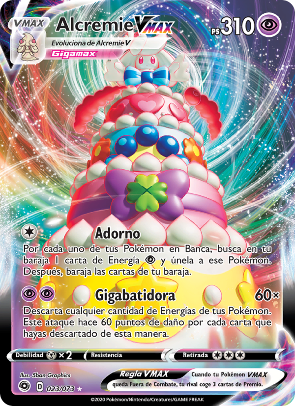 Alcremie VMAX 23 — Weg des Champs (Spanish Pokémon TCG card)