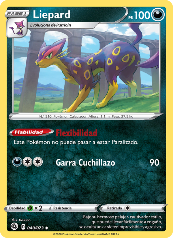 Liepard 40 — Weg des Champs (Spanish Pokémon TCG card)