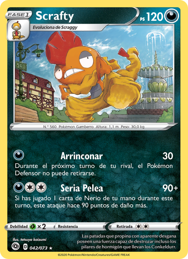 Scrafty 42 — Weg des Champs (Spanish Pokémon TCG card)