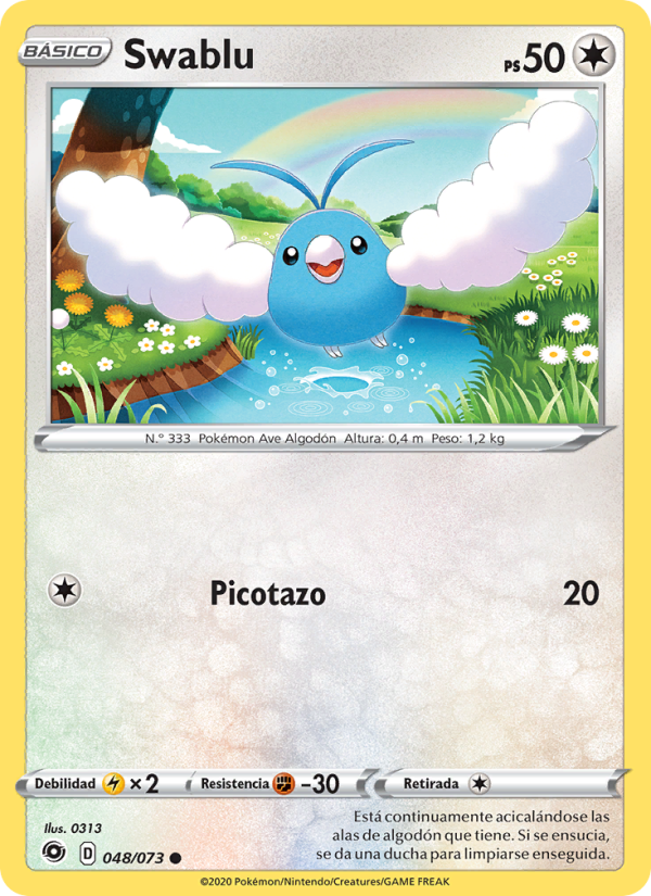 Swablu 48 — Weg des Champs (Spanish Pokémon TCG card)