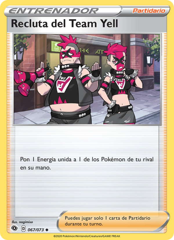 Recluta del Team Yell 67 — Weg des Champs (Spanish Pokémon TCG card)