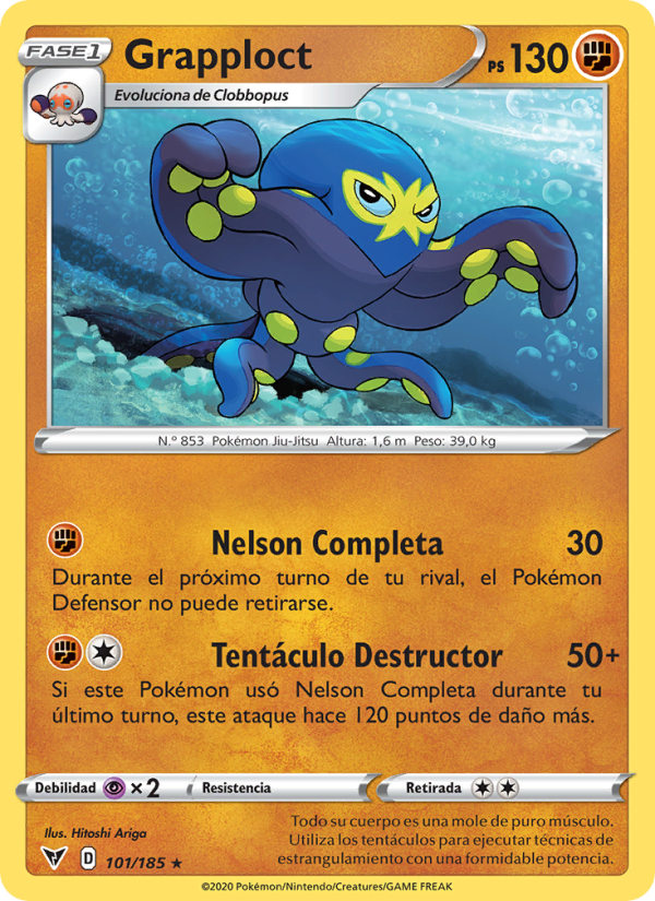 Grapploct 101 — Vivid Voltage (Spanish Pokémon TCG card)