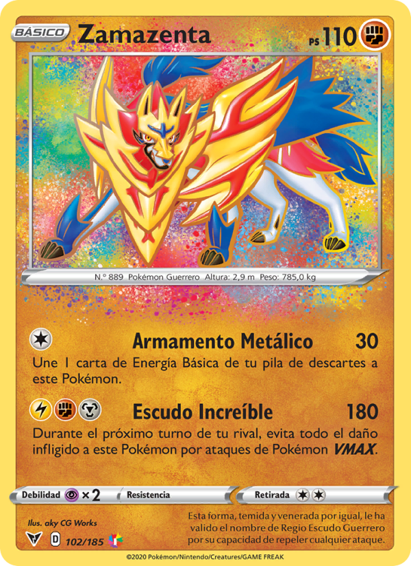 Zamazenta 102 — Vivid Voltage (Spanish Pokémon TCG card)