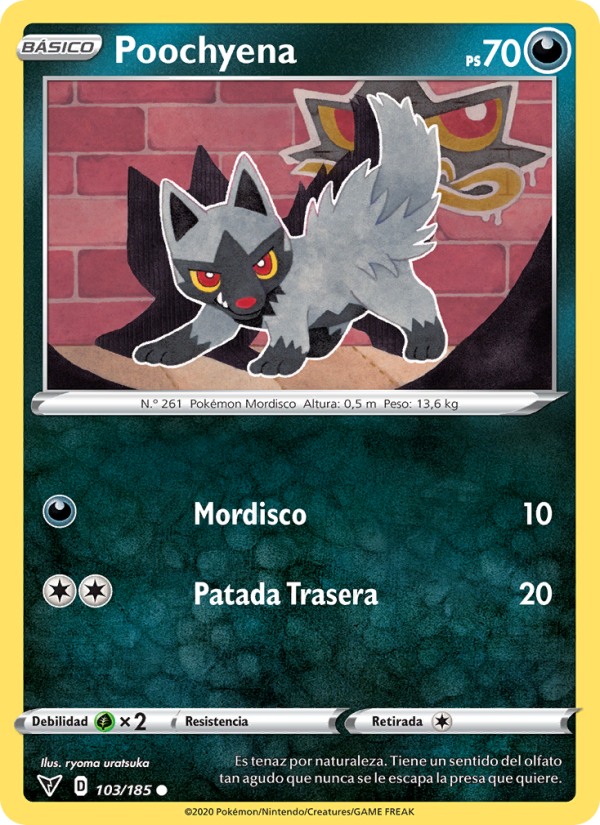 Poochyena 103 — Vivid Voltage (Spanish Pokémon TCG card)