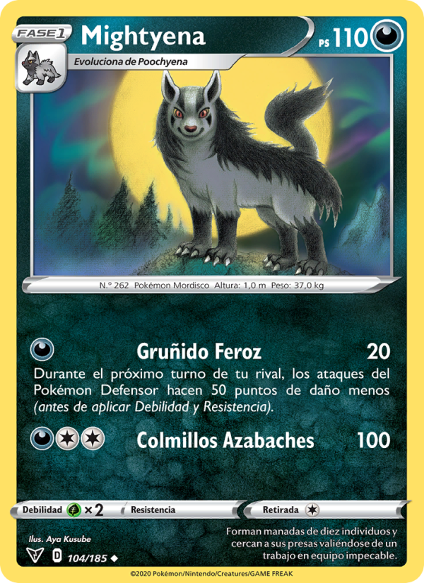 Mightyena 104 — Vivid Voltage (Spanish Pokémon TCG card)
