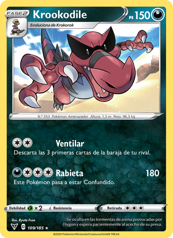 Krookodile 109 — Vivid Voltage (Spanish Pokémon TCG card)