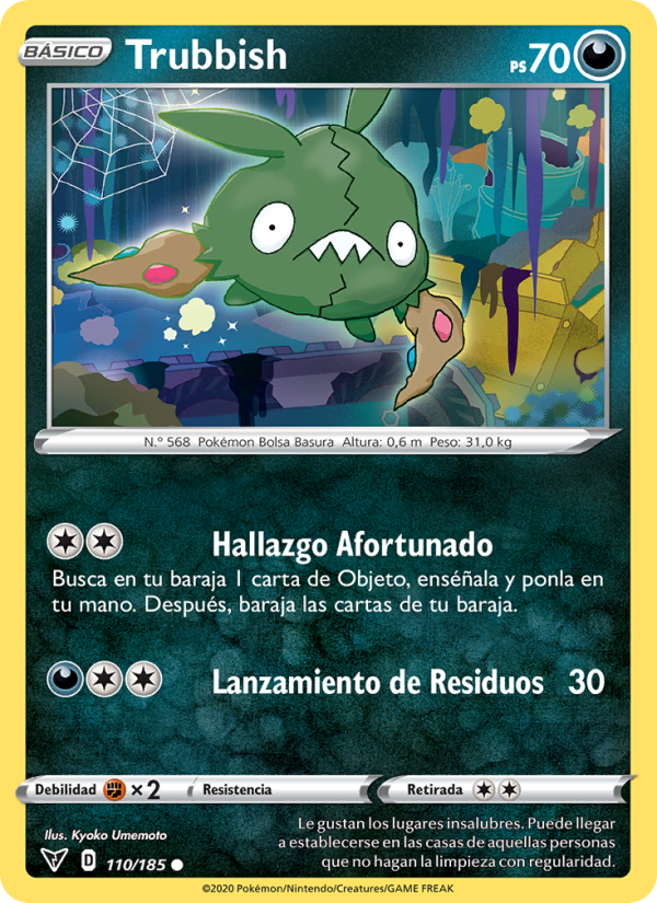 Trubbish 110 — Vivid Voltage (Spanish Pokémon TCG card)