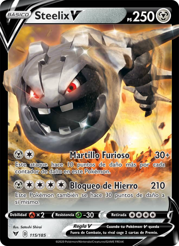 Steelix V 115 — Vivid Voltage (Spanish Pokémon TCG card)