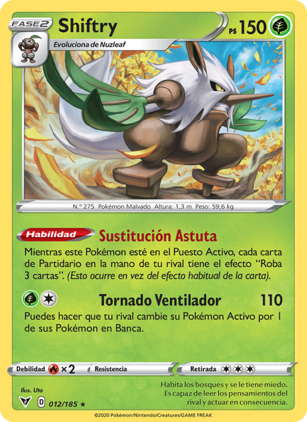 Shiftry 12 — Vivid Voltage (Spanish Pokémon TCG card)