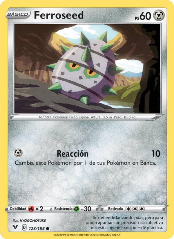 Ferroseed 123 — Vivid Voltage (Spanish Pokémon TCG card)