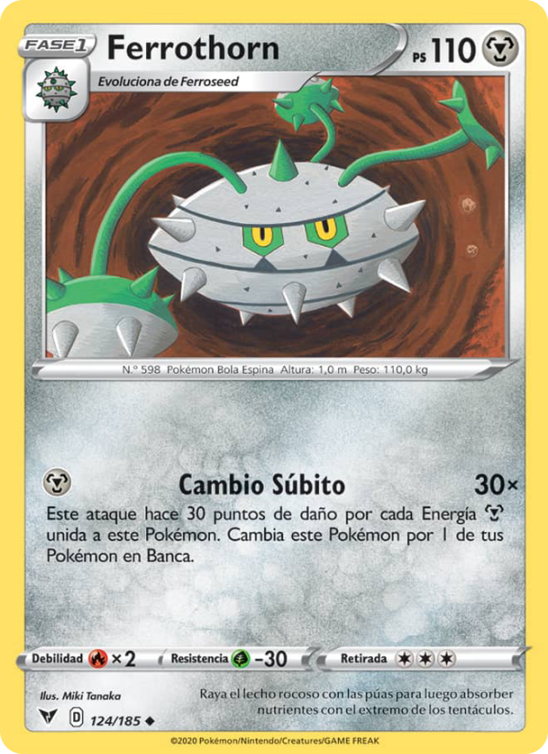 Ferrothorn 124 — Vivid Voltage (Spanish Pokémon TCG card)