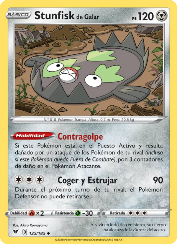 Stunfisk de Galar 125 — Vivid Voltage (Spanish Pokémon TCG card)
