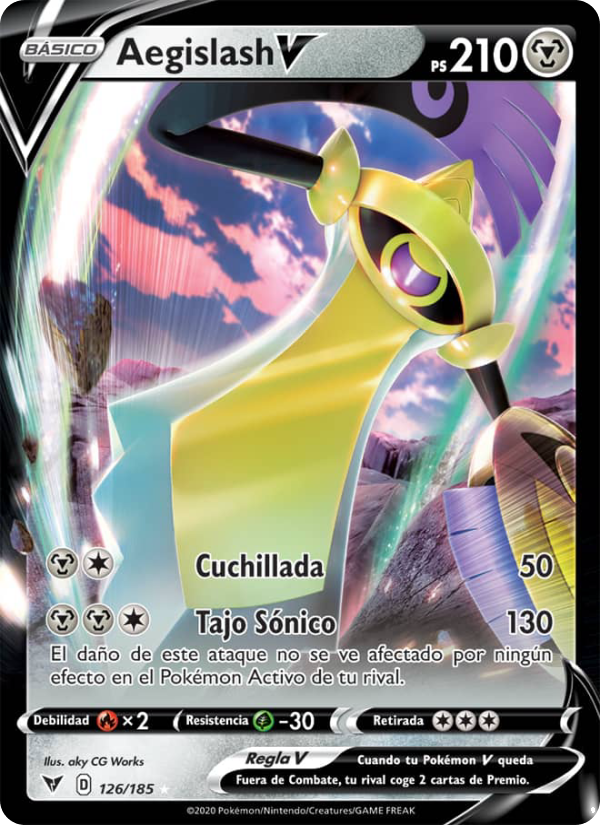 Aegislash V 126 — Vivid Voltage (Spanish Pokémon TCG card)