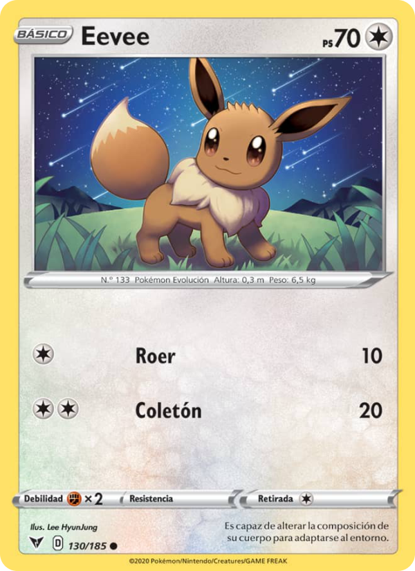 Eevee 130 — Vivid Voltage (Spanish Pokémon TCG card)