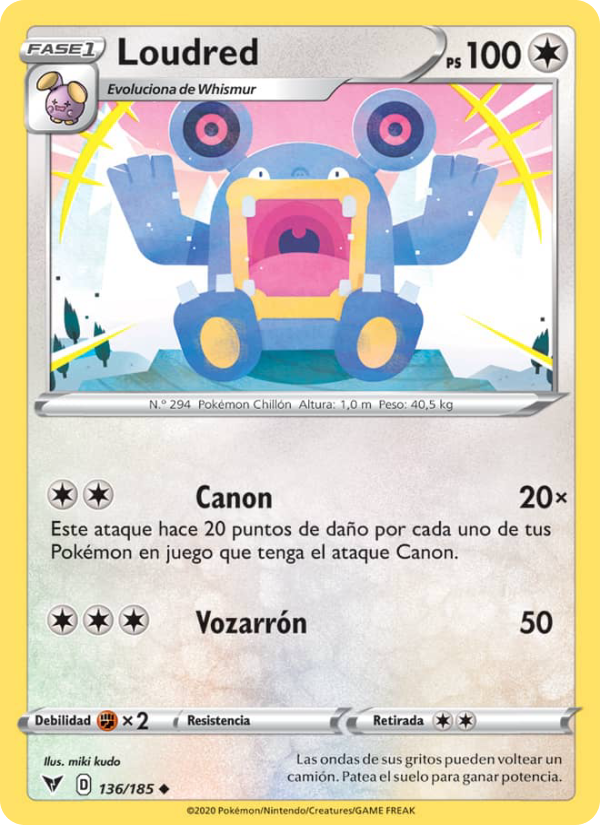 Loudred 136 — Vivid Voltage (Spanish Pokémon TCG card)