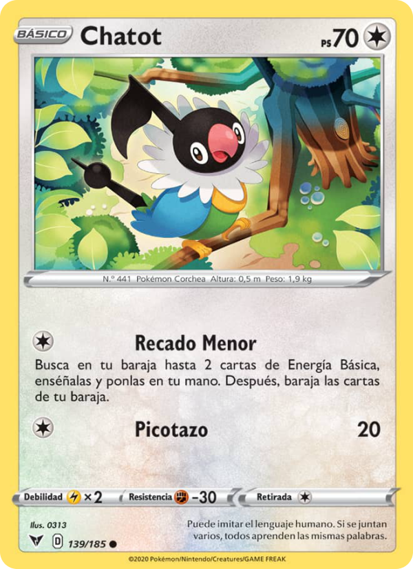 Chatot 139 — Vivid Voltage (Spanish Pokémon TCG card)