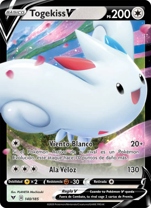 Togekiss V 140 — Vivid Voltage (Spanish Pokémon TCG card)