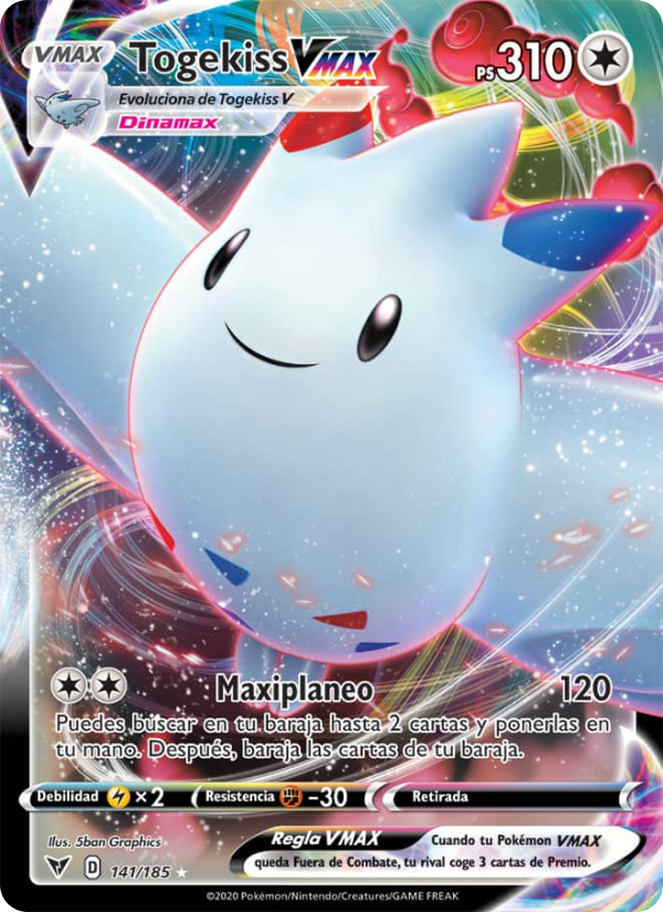 Togekiss VMAX 141 — Vivid Voltage (Spanish Pokémon TCG card)