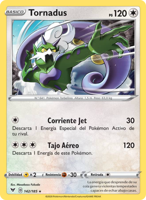 Tornadus 142 — Vivid Voltage (Spanish Pokémon TCG card)
